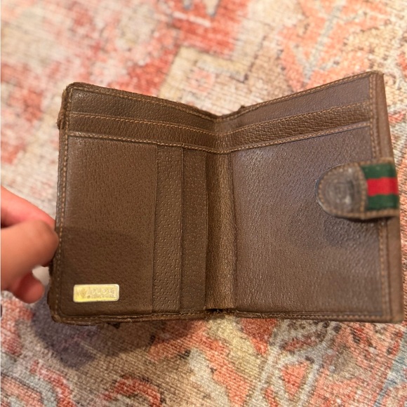 Gucci Sherry Line Vintage Wallet, Brown Leather & PVC Monogram - Picture 6 of 8